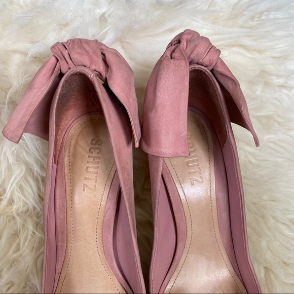 Schutz Pink Blasiana Bow Point Toe Pumps 7.5 - Picture 4 of 10
